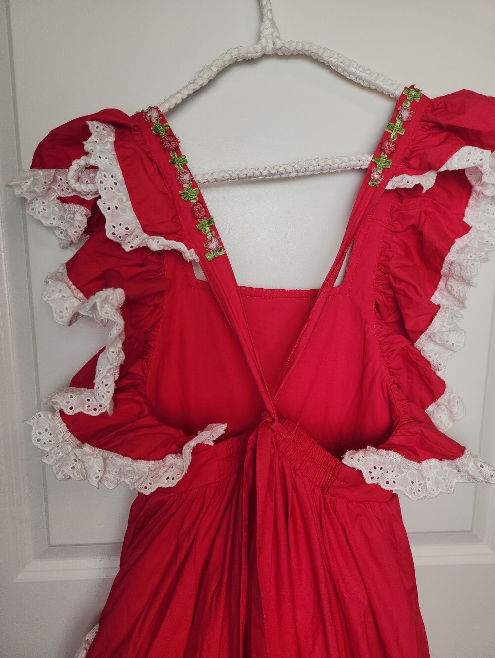 Dollcake New With Tags Raspberry Red Dress With Lace Ruffle Size 8 - Picture 6 of 11